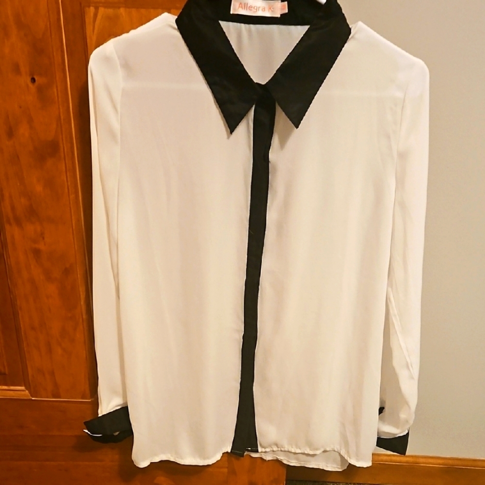 Allegra K Black and White Blouse